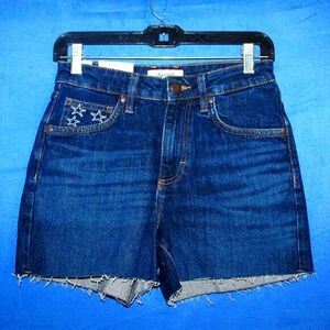 Wrangler Retro Star Embroidery Denim Shorts Blue 1/26